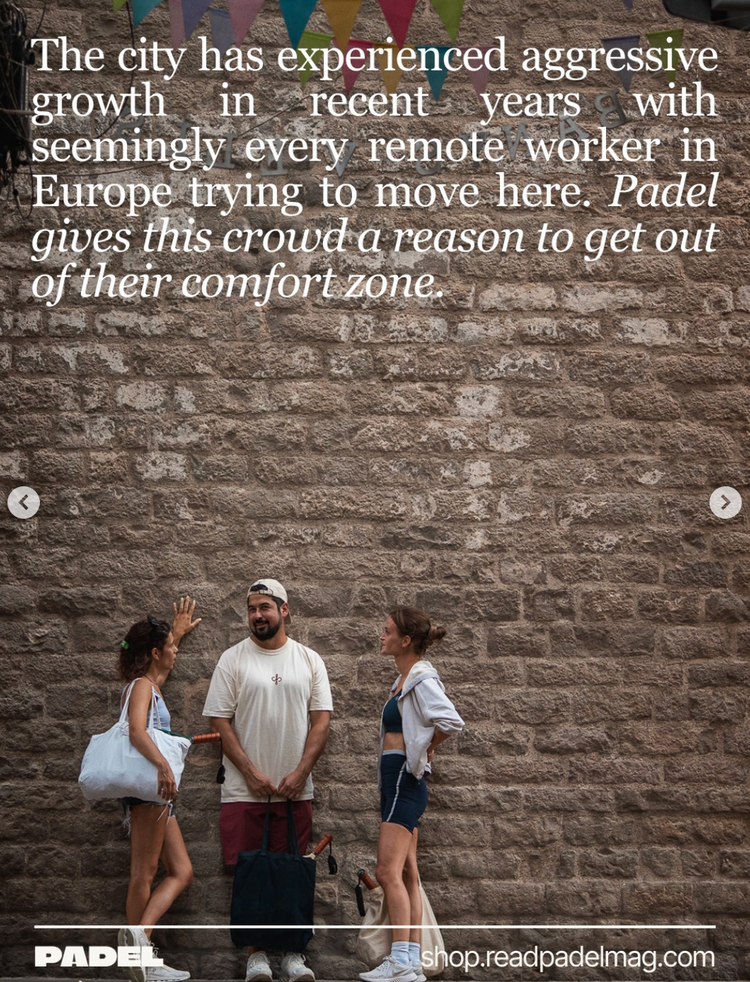 Page from the Padel Magazine Issue 03 Barcelona feature